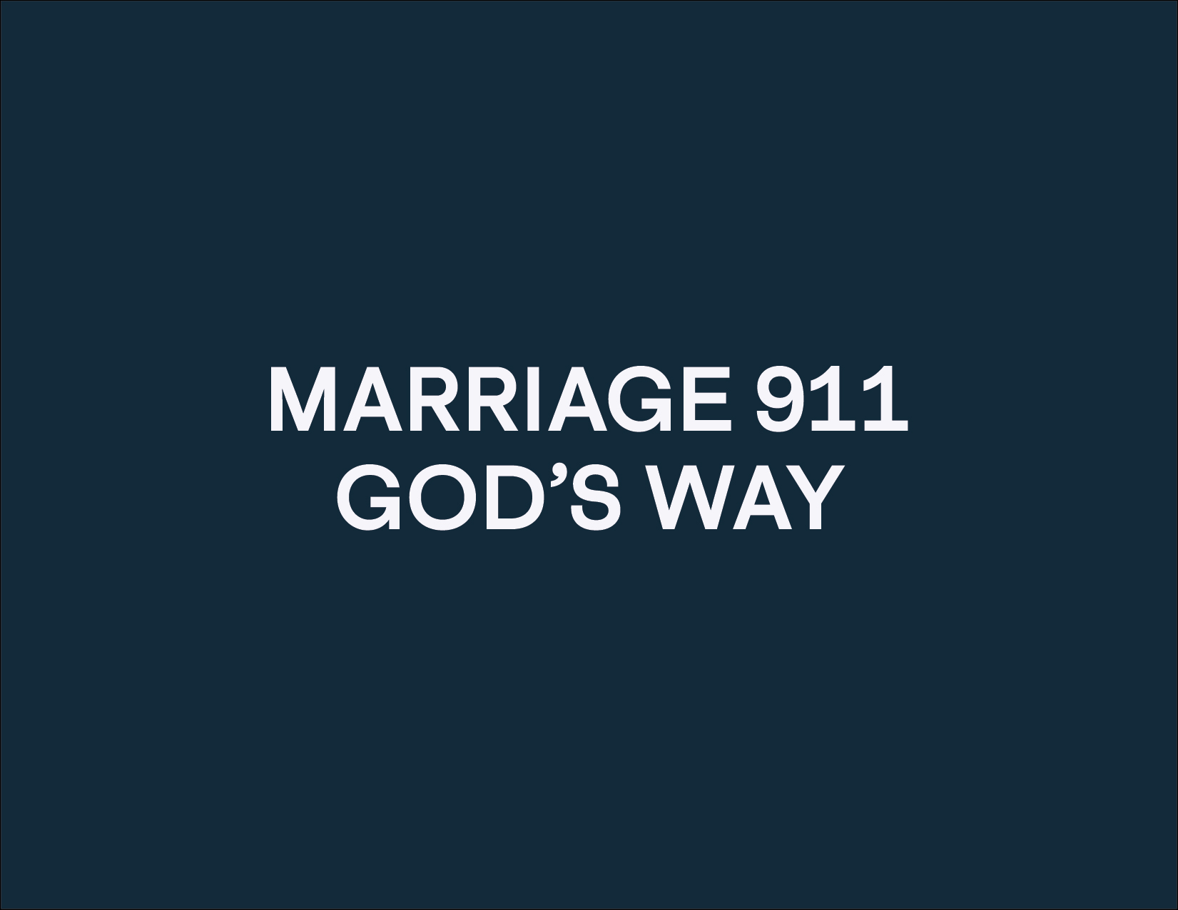 Care Groups – Marriage 911